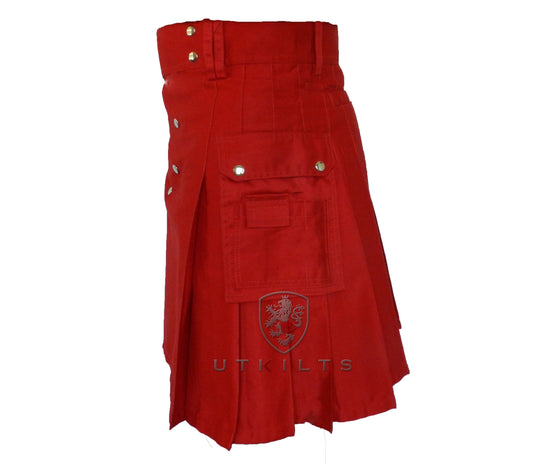 CLEARANCE! Deluxe Red Utility Kilt - 48x23