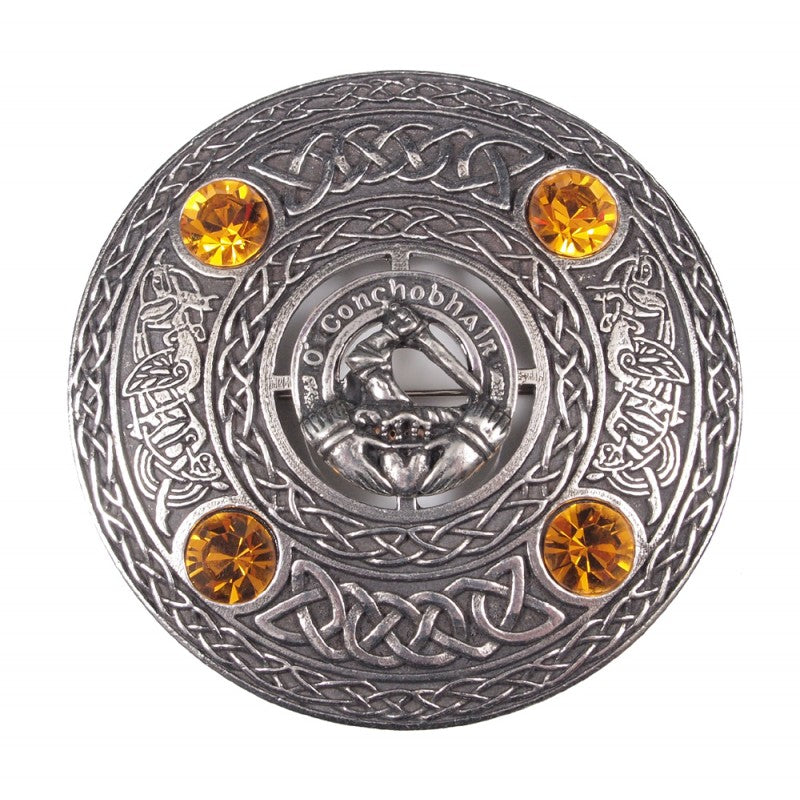 Plaid & Sash Brooch – Special Order, Irish Clan Crest