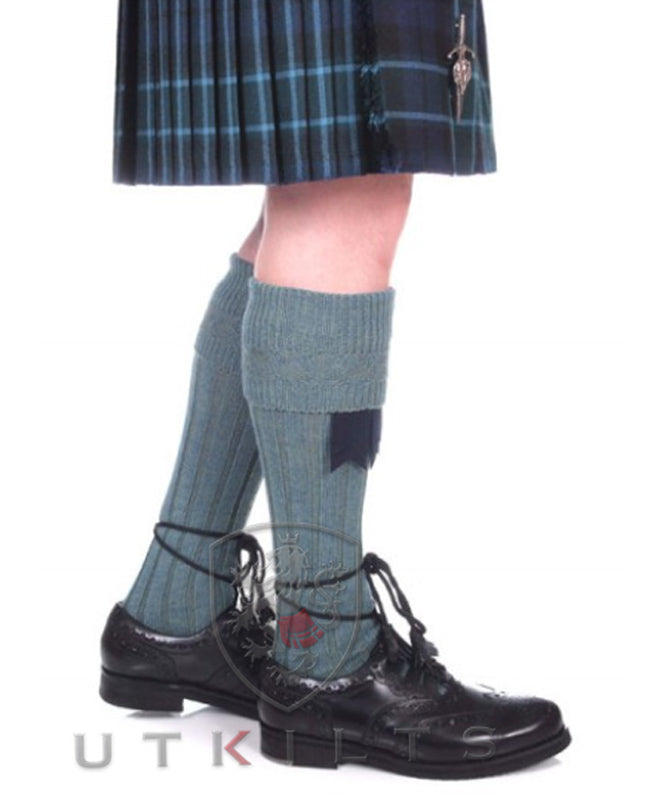 CLEARANCE! Premium Lovat Blue Kilt Hose - X-Large