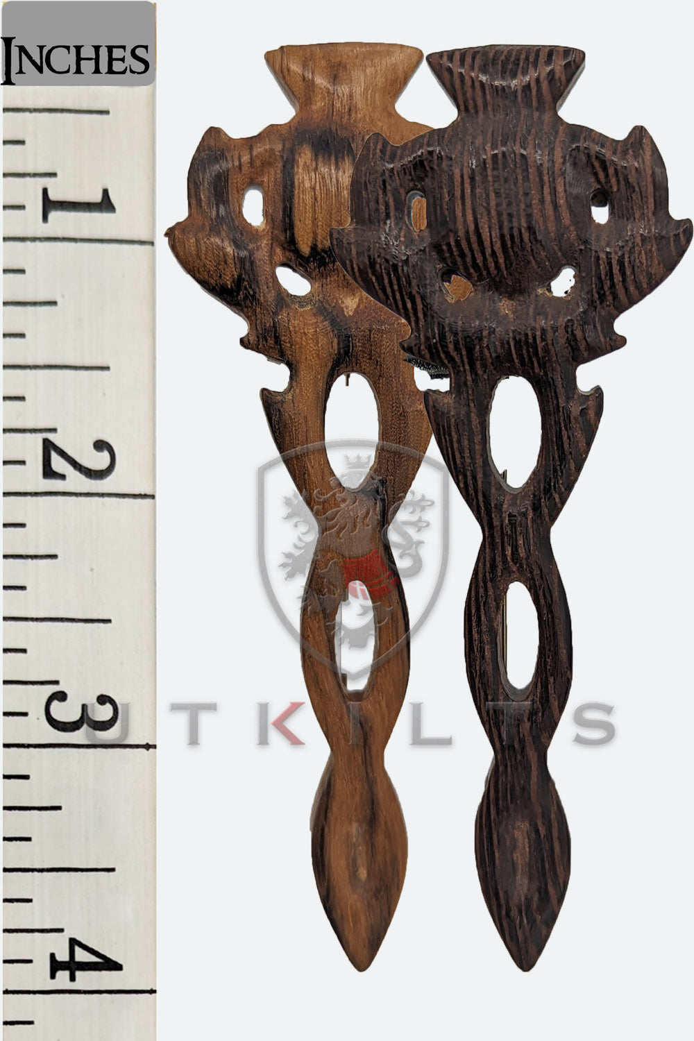 CLEARANCE! Premium Thistle Weave Kilt Pin - Wood