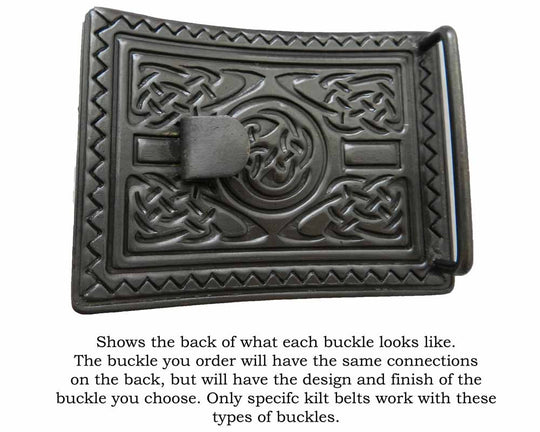 Kilt Buckle – Heritage, Triquetra Quad Knot Antique Black