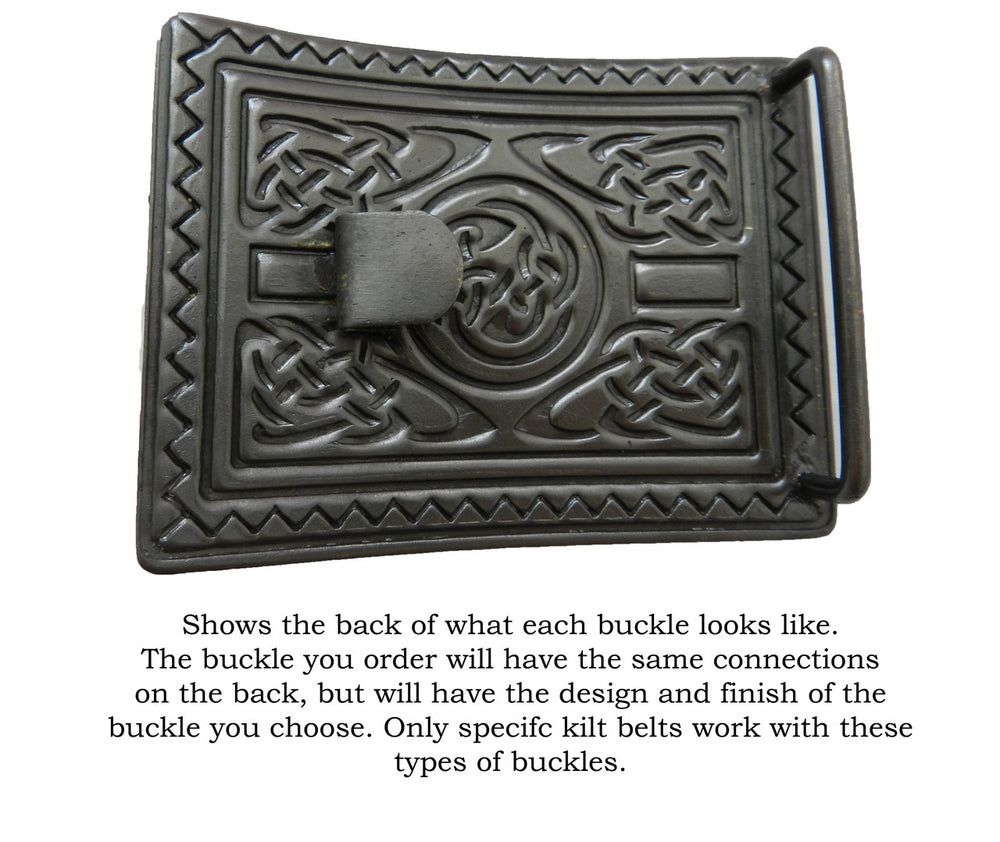 Kilt Buckle – Heritage, Thistle & Knot Antiqued Black
