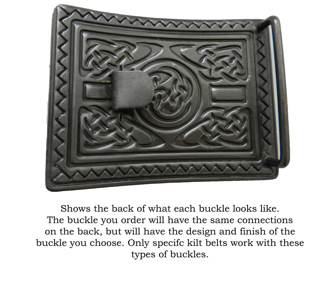 Kilt Buckle – Heritage, Thistle & Knot Antiqued Black