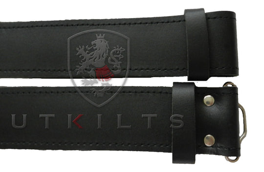 Kilt Belt – Black Leather, Smooth Finish