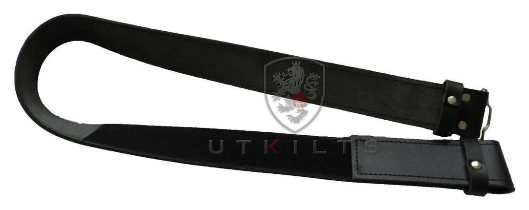 Kilt Belt – Black Leather, Smooth Finish