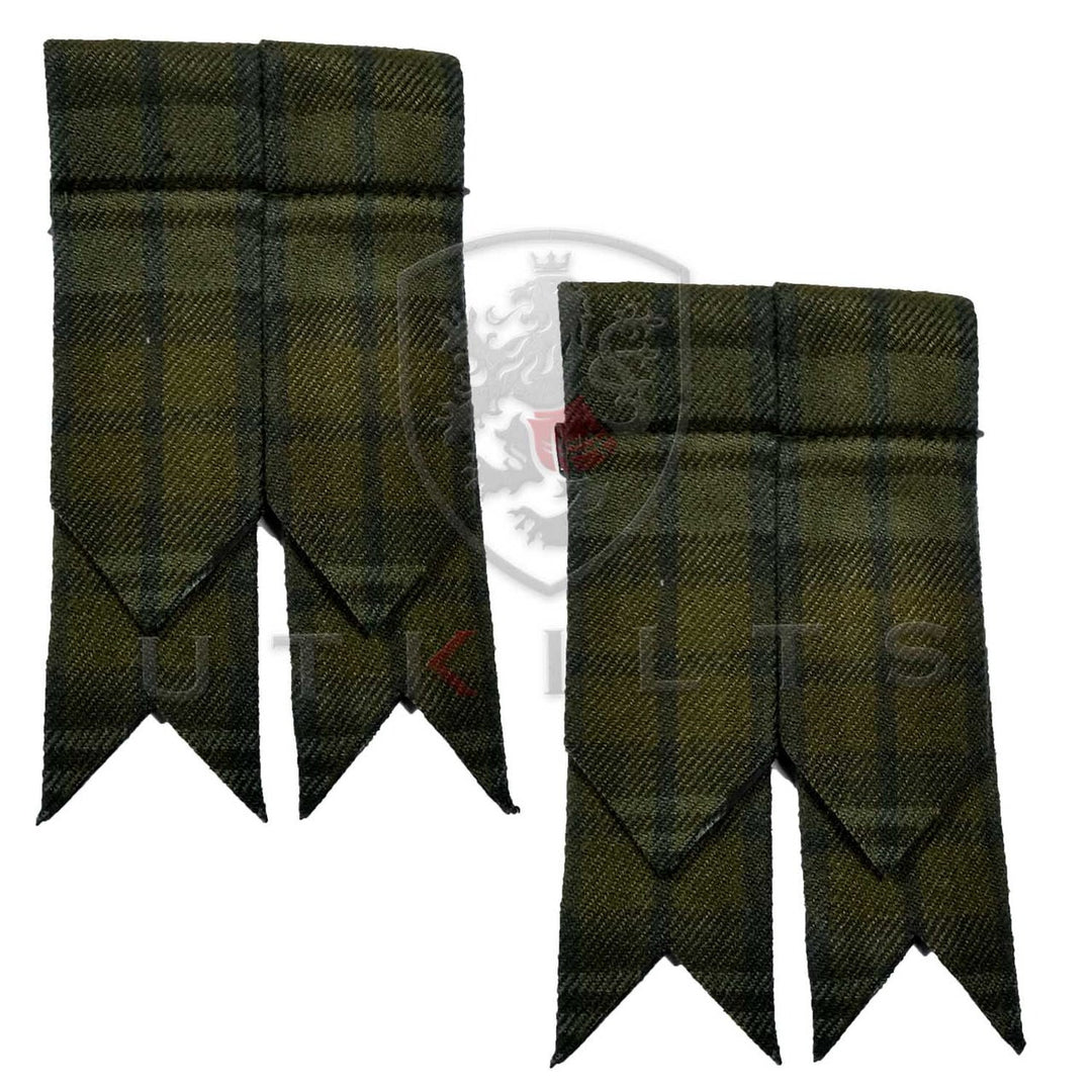 Black Watch Weathered Wool Tartan Kilt Hose Flashes