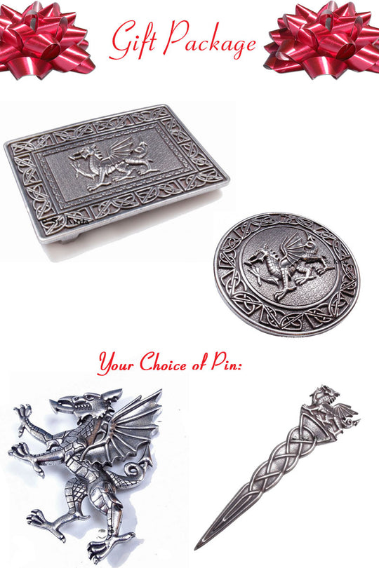 A beautifully wrapped gift package featuring a dragon design and an elegant bow on top, ready for presentation.