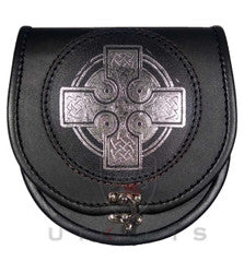 Kilt Sporran – Semi-Dress, Celtic Cross Black