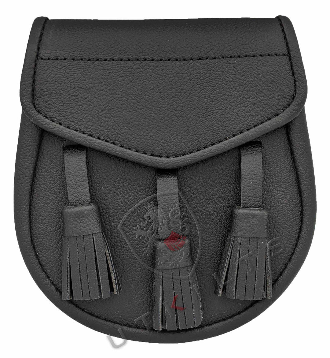 Faux Black Leather Sporran