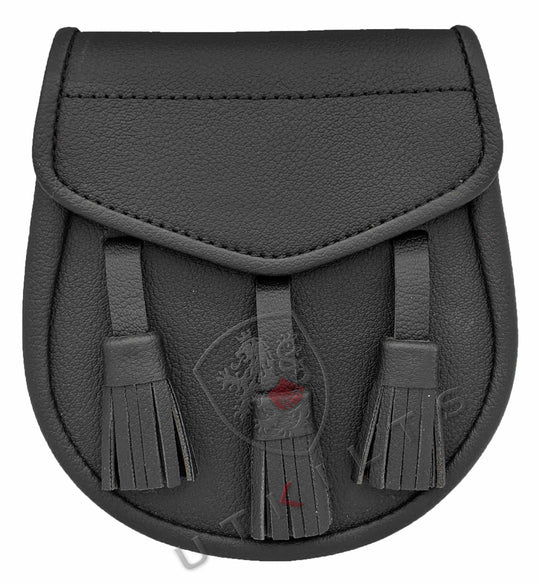 Faux Black Leather Sporran