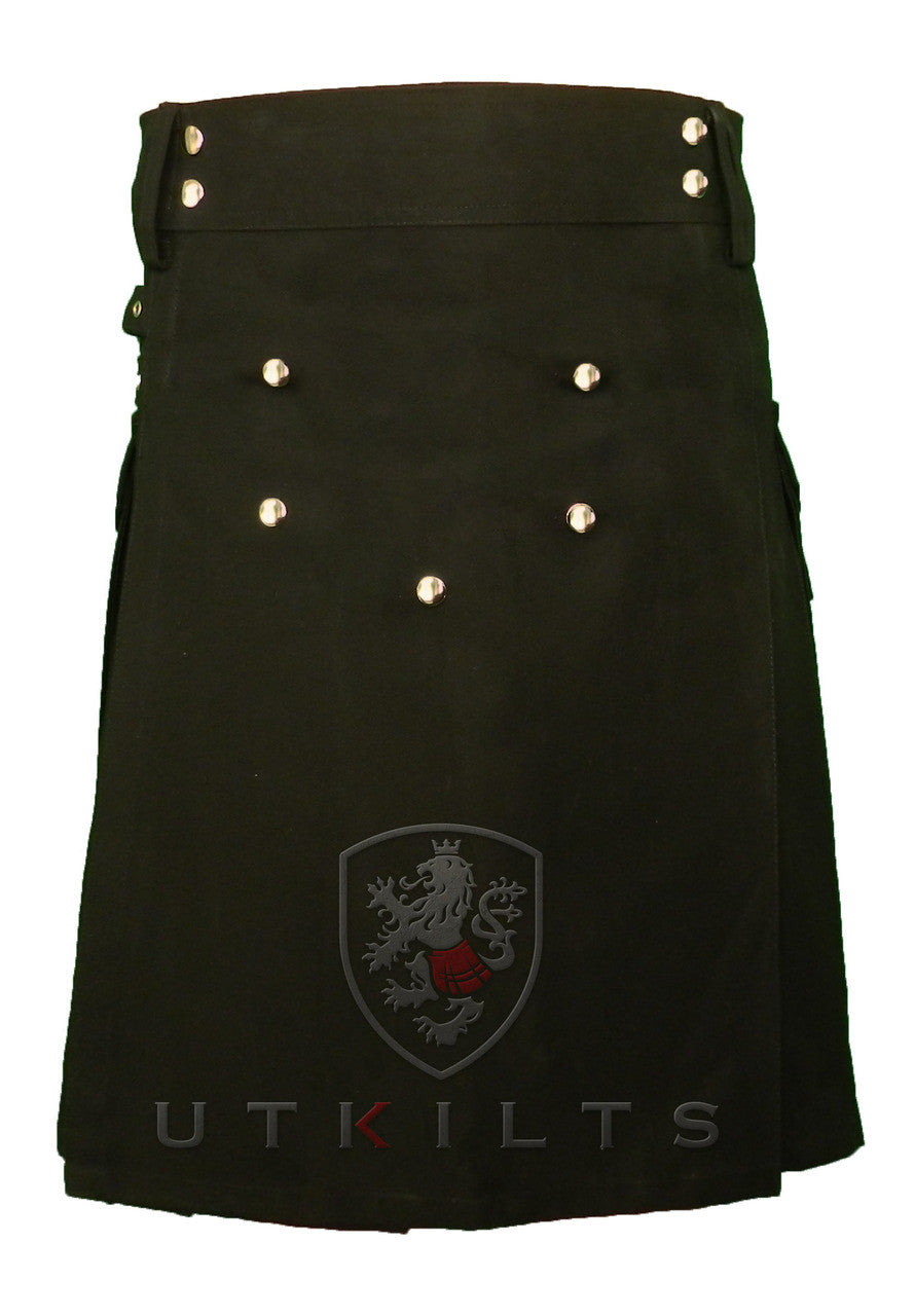 Utility Kilt - Deluxe Black Front view