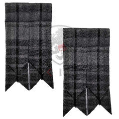 Gray Watch Wool Tartan Kilt Hose Flashes