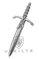 Premium Laced Battle Sword Antique Silver Kilt Pin