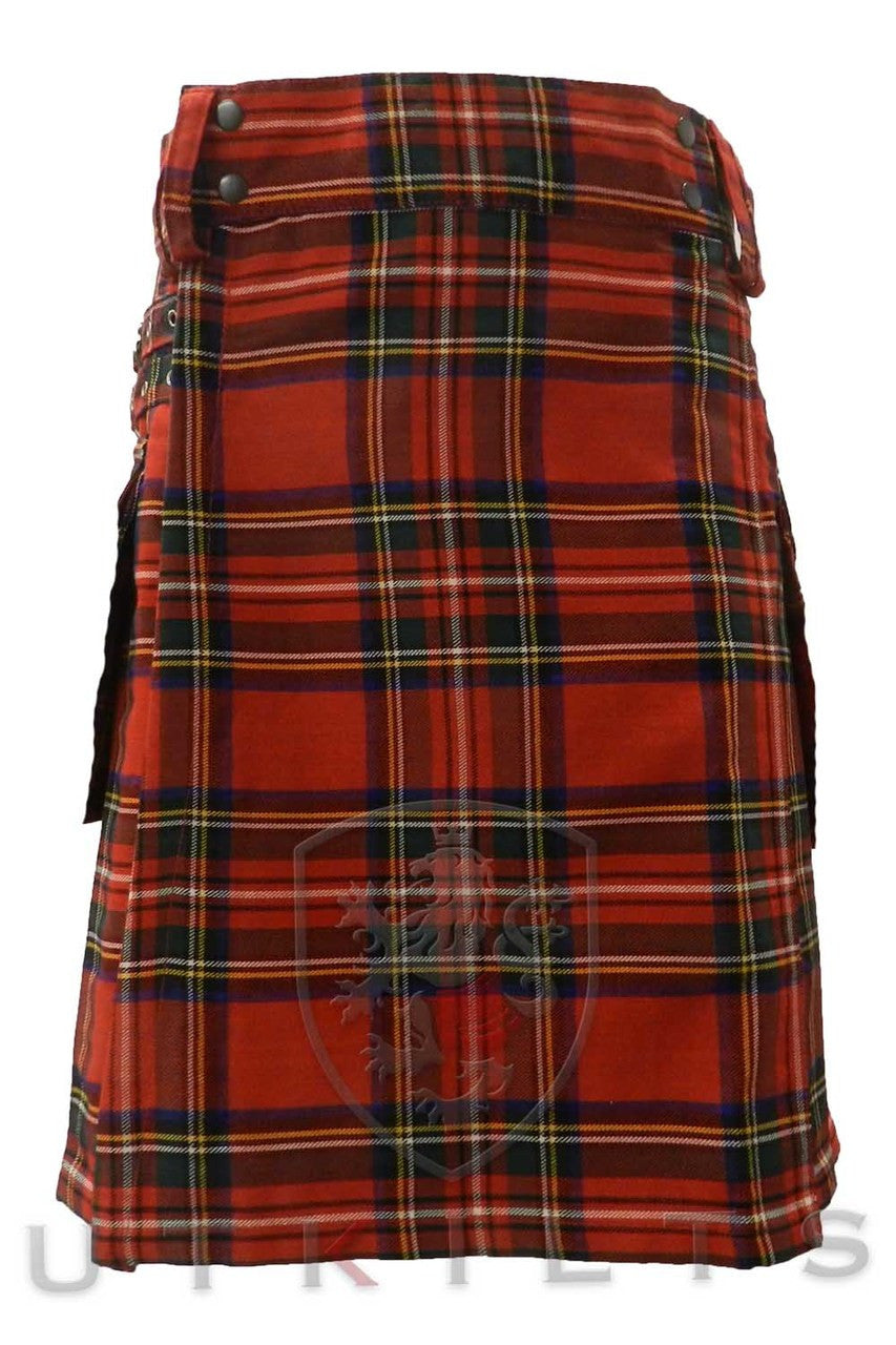 Standard Royal Stewart Tartan Utility Kilt - Front