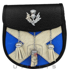 Kilt Sporran – Semi-Dress, Scottish Saltire with Thistle