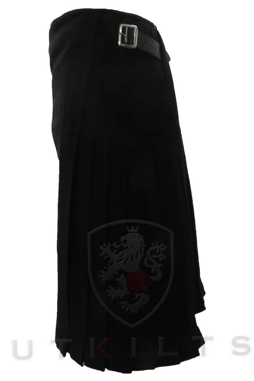 Solid Black Traditional Kilt - Side 2