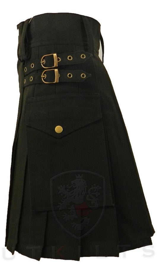 Ladies Utility Kilt – GlenIsla, Black