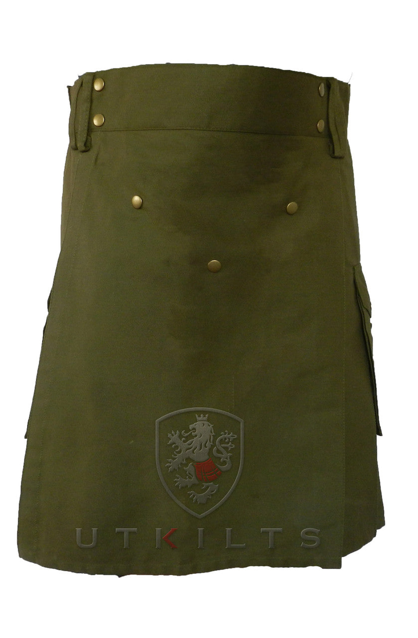 Ultimate Olive Green Ripstop Utility Kilt with Comfort Waist