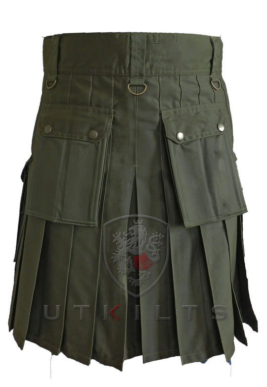 WILD Outdoor / Wilderness Olive Green Utility Kilt