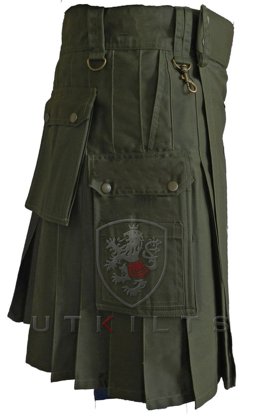 WILD Outdoor / Wilderness Olive Green Utility Kilt