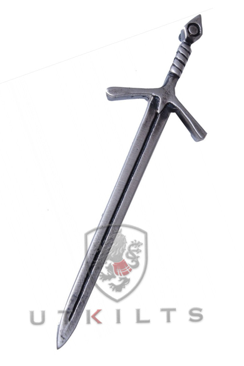 Deluxe Scottish Thistle Sword Kilt Pin - Antique Brass-SWK-K