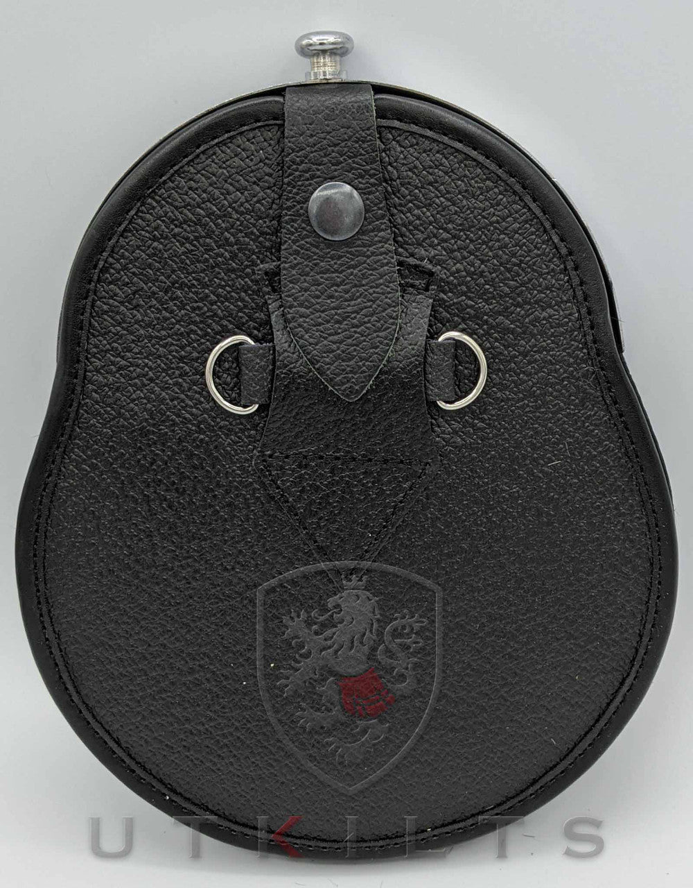 Kilt Sporran – Dress, Black V-Chained with Studded Knot Badge