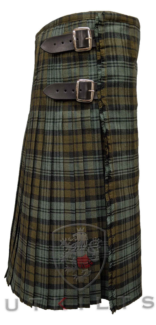 Premium Black Watch Weathered 16oz Wool Tartan Kilt