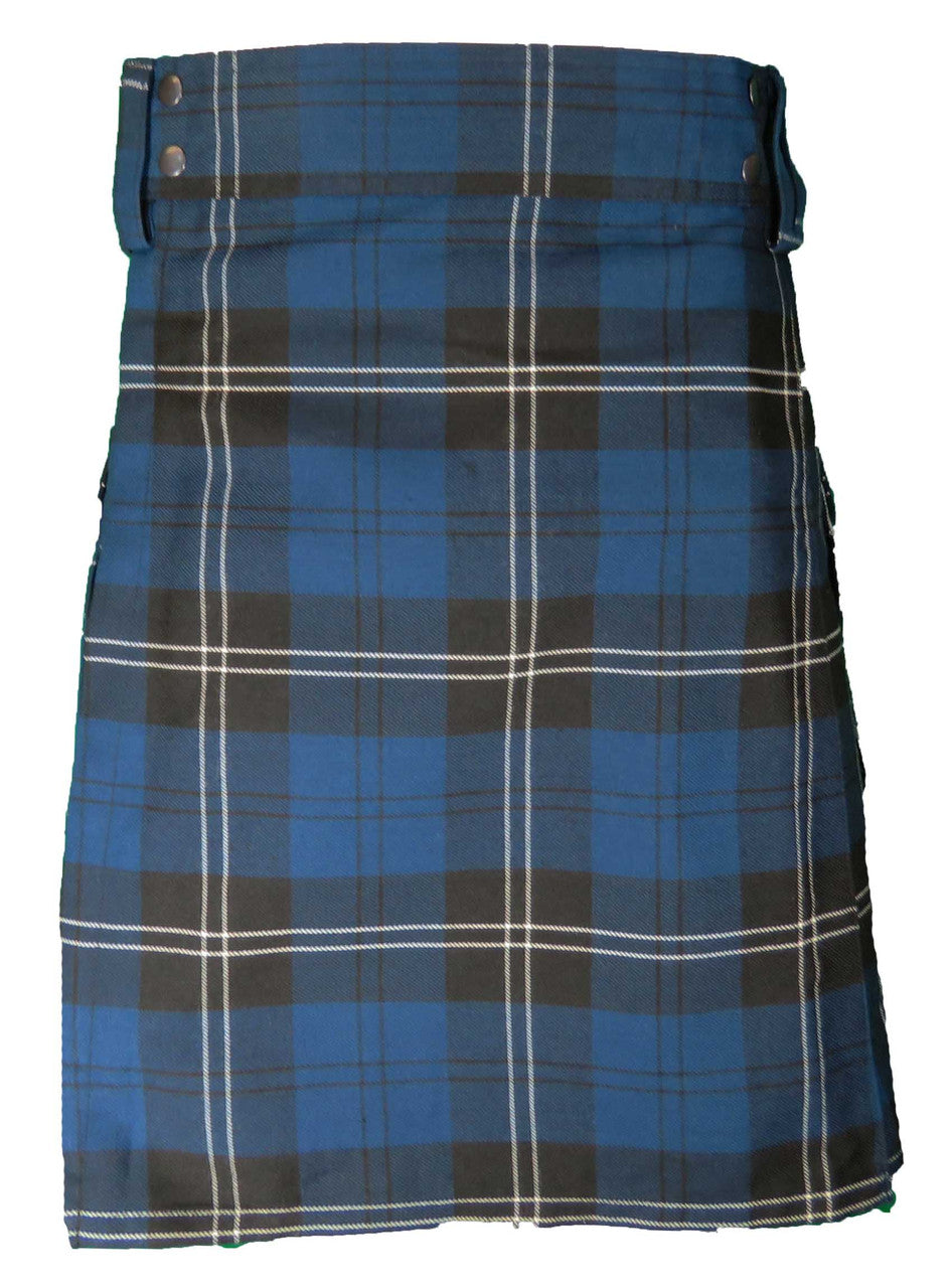 CLEARANCE! Ultimate Wool Ramsay Blue Tartan Utility Kilt - 48x24