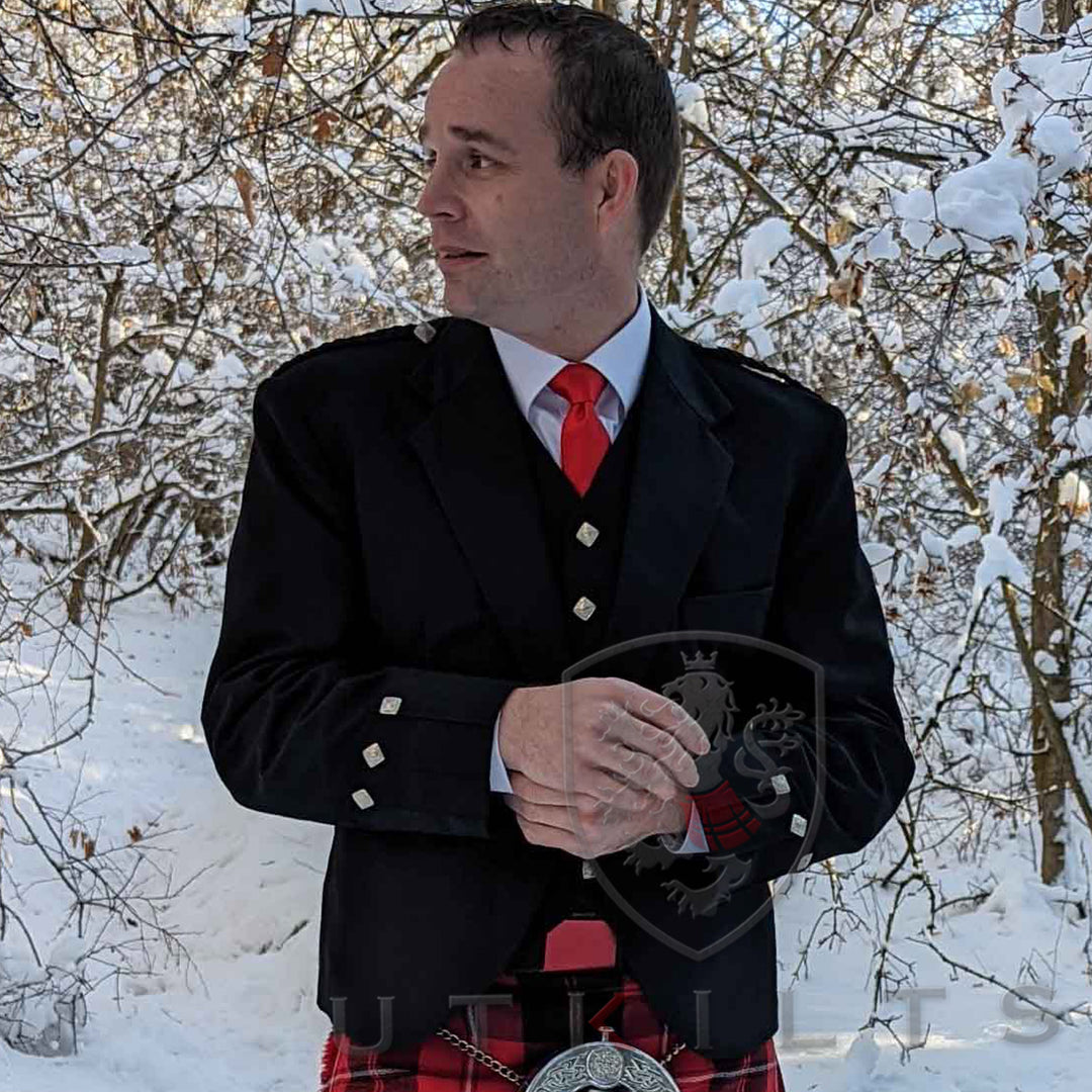 CLEARANCE Argyll Formal Kilt Jacket and Vest Black - 44 Custom #2