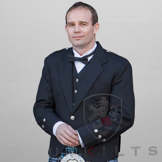 CLEARANCE Argyll Formal Kilt Jacket and Vest Black - 42 Custom