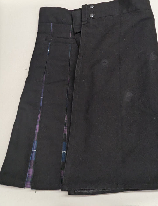 CLEARANCE! Black / Pride of Scotland Box Pleat Ultimate Two Tone Kilts (hybrid) - 40x24.5