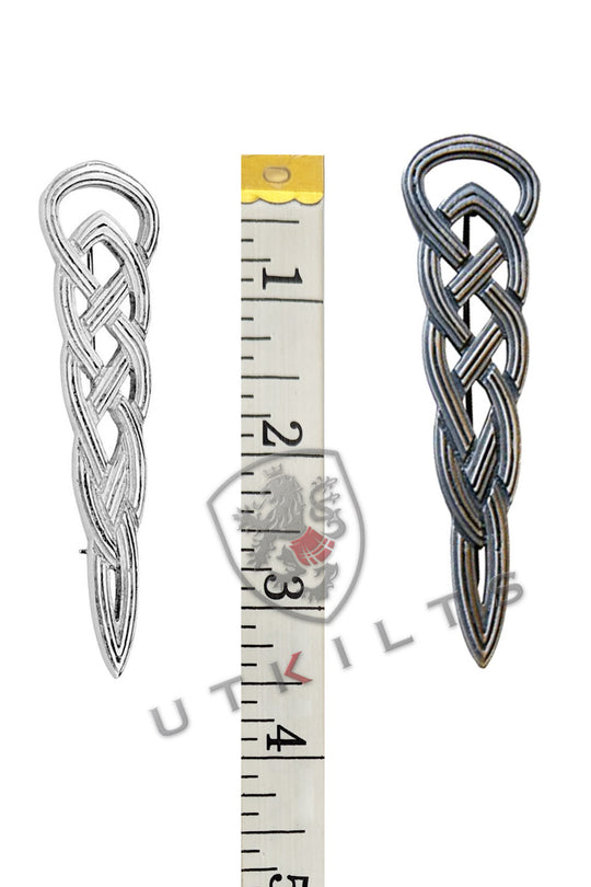 Premium Braided Knot Kilt Pin - Matte or Polished Finish