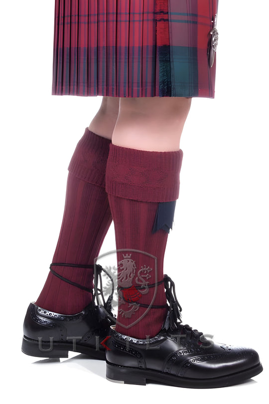 Kilt Hose – Inverloch, Burgundy