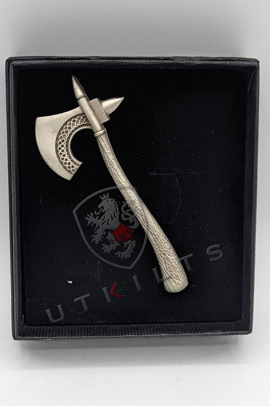 Premium Celtic Battle Axe Kilt Pin - Matte or Polished Finish