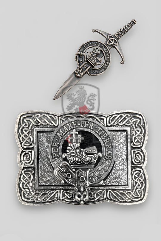 Kilt Accessory Bundle – InverLoch, Clan Crest: Buckle & Pin