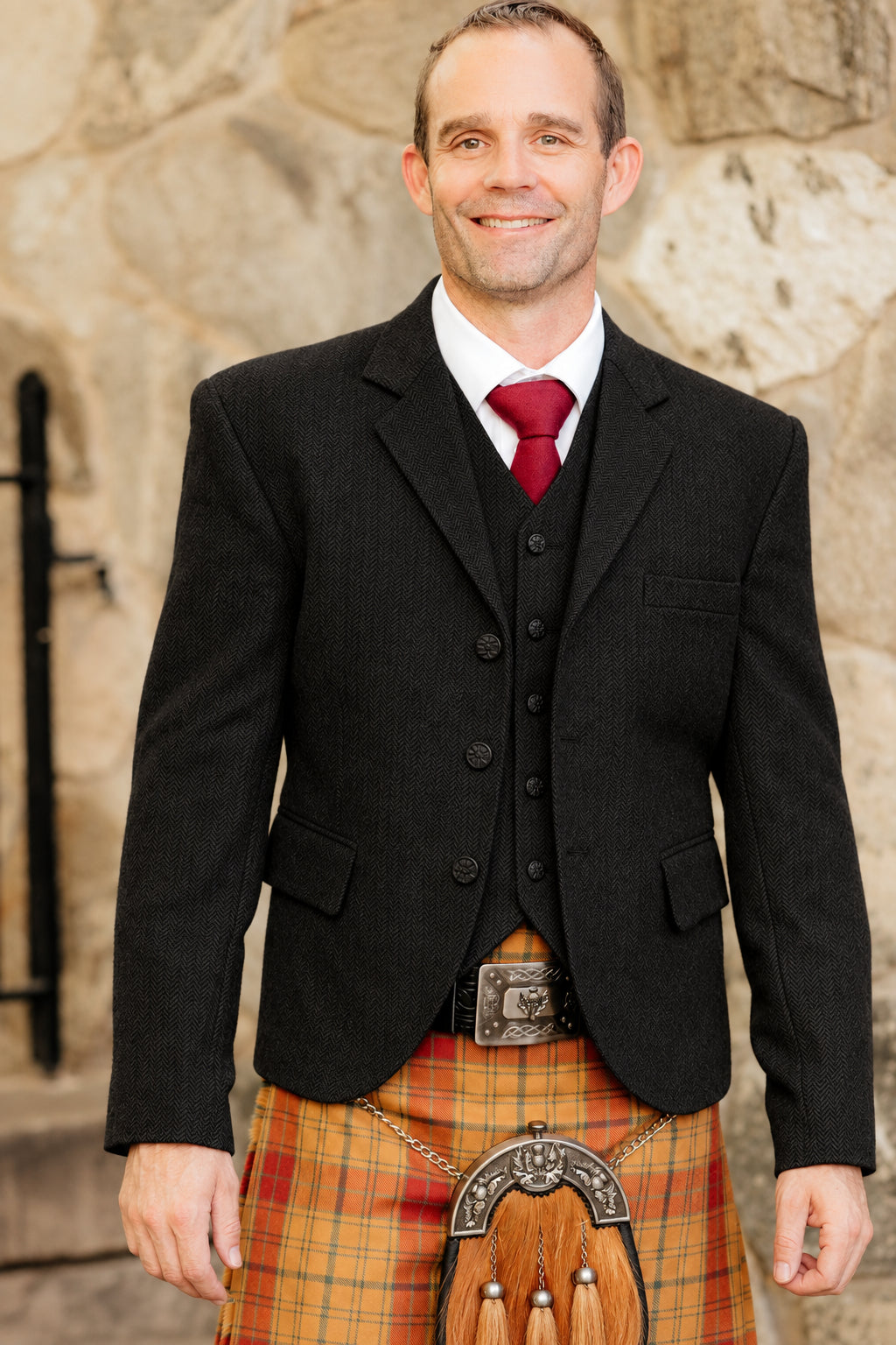 CLEARANCE Wallace Kilt Jacket and Vest Black - 41 Custom