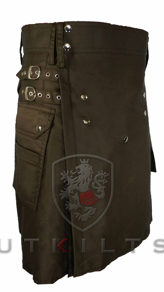 CLEARANCE! Deluxe Dark Brown Utility Kilt - 44x23