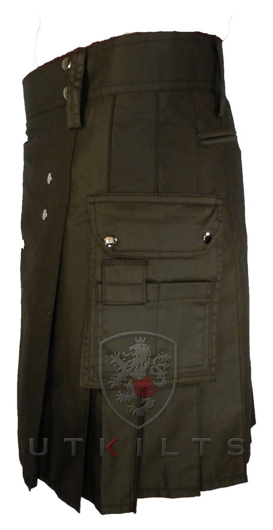 CLEARANCE! Deluxe Dark Brown Utility Kilt - 44x23