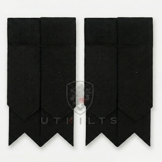 Solid Black Traditional Kilt Hose Flashes
