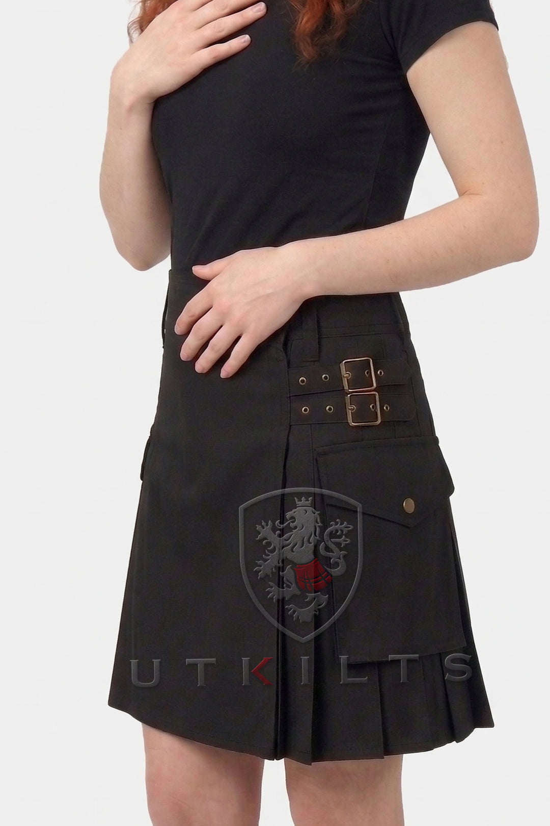 Ladies Utility Kilt – GlenIsla, Black