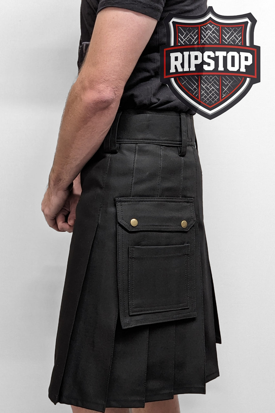 Utility Kilt – GlenLoch, Black Ripstop