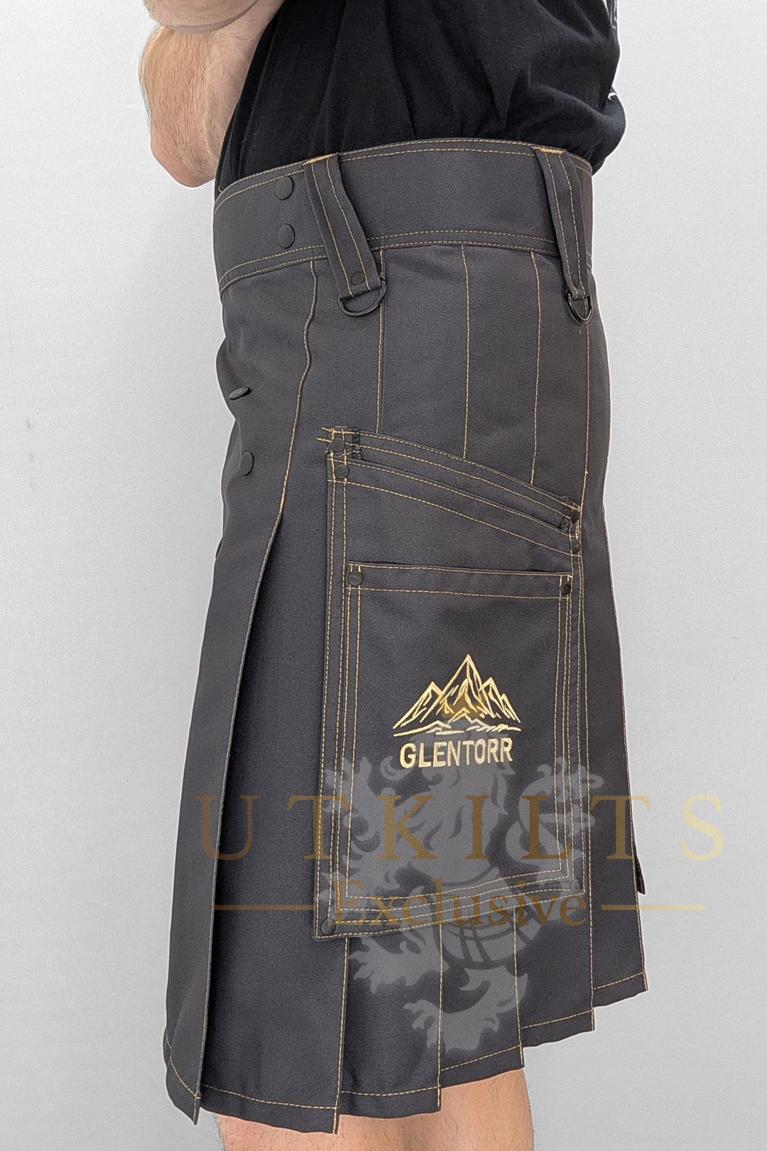 CLEARANCE! Utility Kilt – GlenTorr, EmberForge Solid Gray