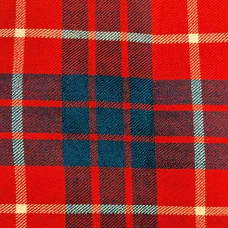  A close-up of red and blue plaid fabric featuring a blue and white check pattern, showcasing vibrant colors and textures.