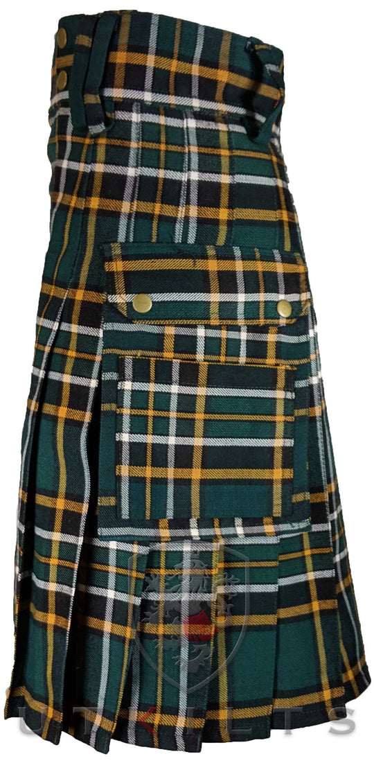 CLEARANCE! Standard Irish Heritage Tartan Utility Kilt - 34x23