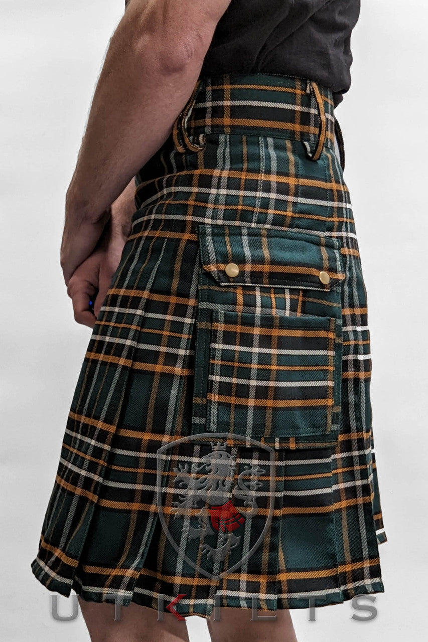 CLEARANCE! Standard Irish Heritage Tartan Utility Kilt - 34x23