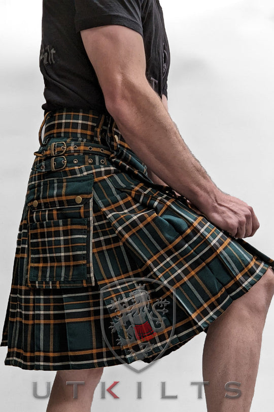 CLEARANCE! Standard Irish Heritage Tartan Utility Kilt - 34x23