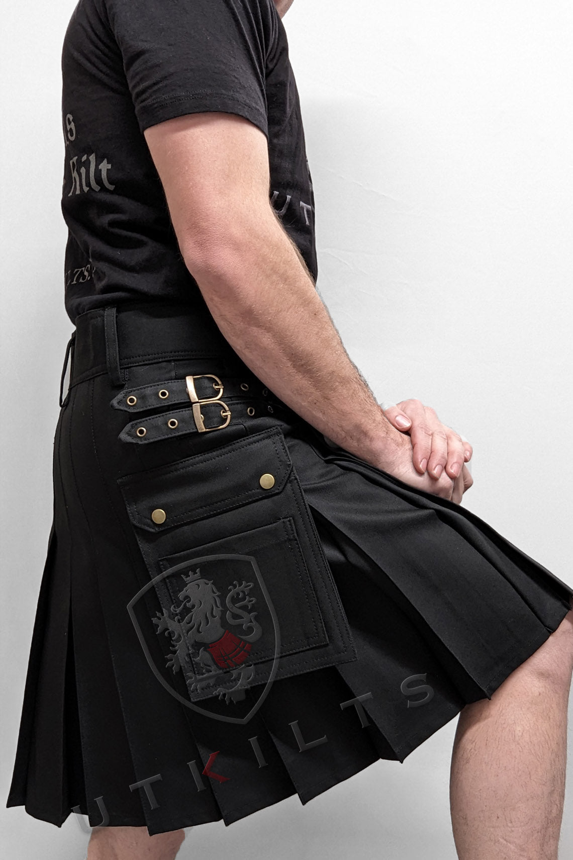 Utility Kilt – GlenLoch, Black | Rugged Utility for Everyday Wear