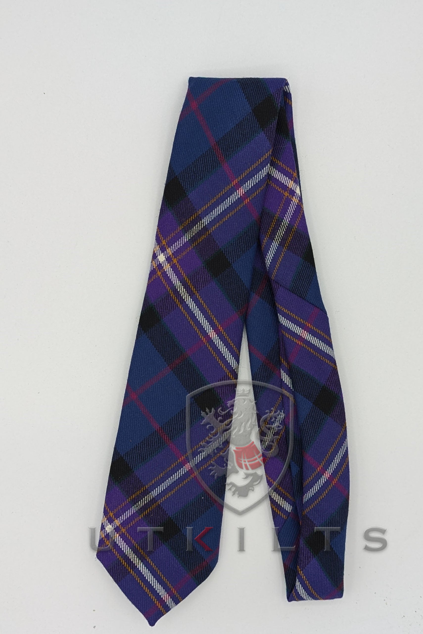 purple tartan tie