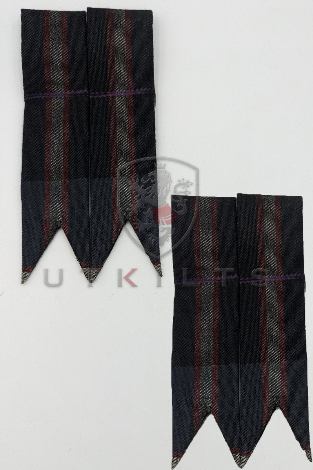 Midnight Sea Polyviscose Tartan Kilt Hose Flashes