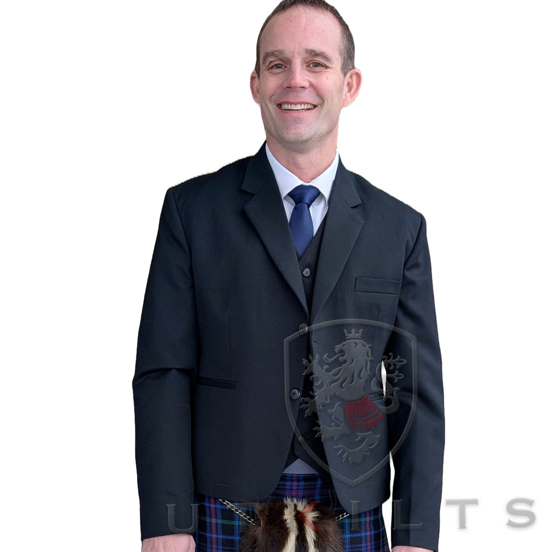 Modern Kilt Jacket and Vest Black